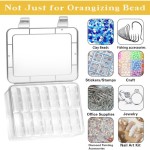 Small Bead Organizers 15 Pack Mini Clear Plastic Storage Cases with Hinged Lid Rectangle Craft Supply Containers